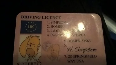 Un hombre usó una licencia falsa con los datos de Homero Simpson en un control vial Un hombre usó una licencia falsa con los datos de Homero Simpson en un control vial