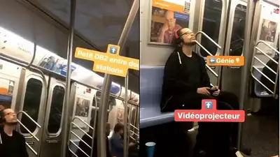 La manera más extraña para ver una serie en el subte La manera más extraña para ver una serie en el subte