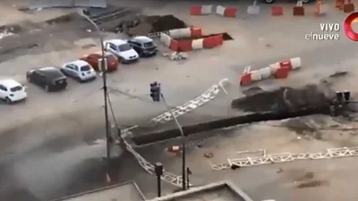 Así es la impresionante fuga de gas en la Villa 31 de Retiro Así es la impresionante fuga de gas en la Villa 31 de Retiro