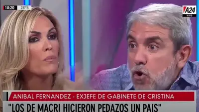 Anibal Fernández se cansó de responder las chicanas de Viviana Canosa para desprestigiar al Gobierno. Anibal Fernández se cansó de responder las chicanas de Viviana Canosa para desprestigiar al Gobierno.