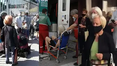 largas filas para vacunarse contra el COVID largas filas para vacunarse contra el COVID