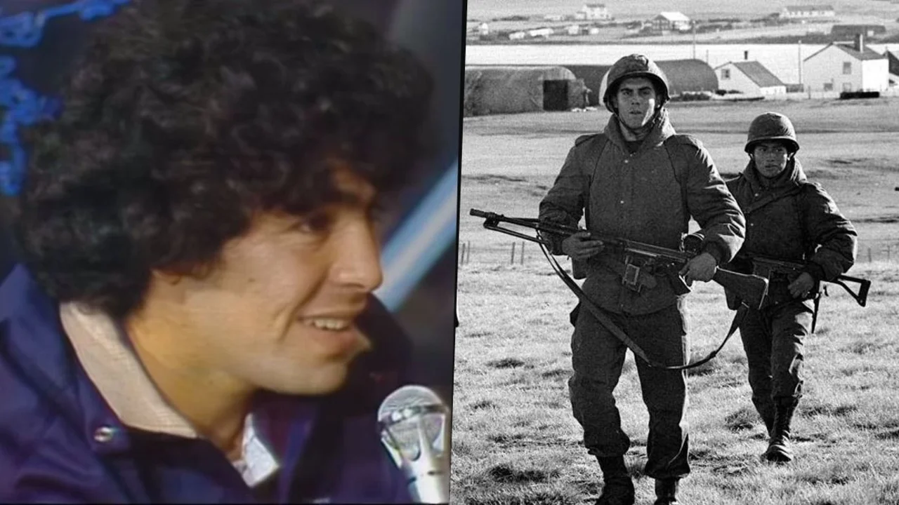 Diego Maradona en "Las 24 horas por Malvinas", programa para donar dinero por la guerra contra Inglaterra