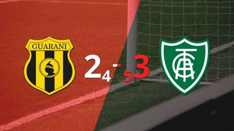 América-MG gana 3-2 a Guaraní con doblete de Wellington Paulista