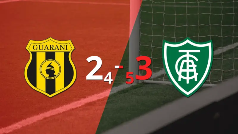 América-MG gana 3-2 a Guaraní con doblete de Wellington Paulista