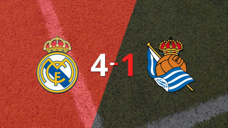 Real Madrid liquidó en su casa a Real Sociedad por 4 a 1
