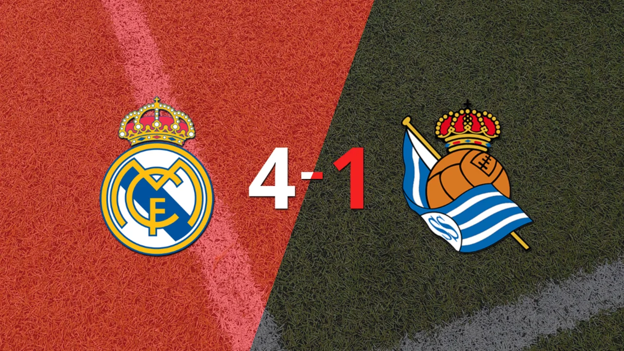 Real Madrid liquidó en su casa a Real Sociedad por 4 a 1