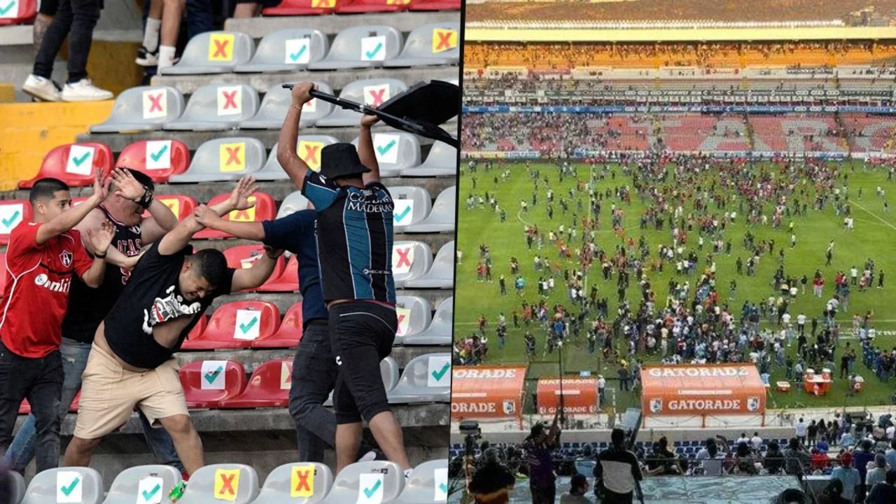 Pelea entre hinchas de Querétaro y Atlas, violencia en México.