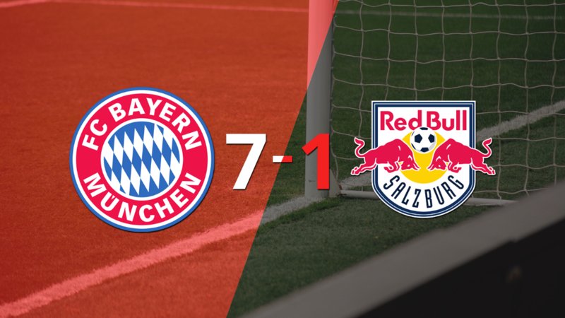 Con hat-trick de Robert Lewandowski, Bayern Múnich goleó a Red Bull Salzburgo 7-1