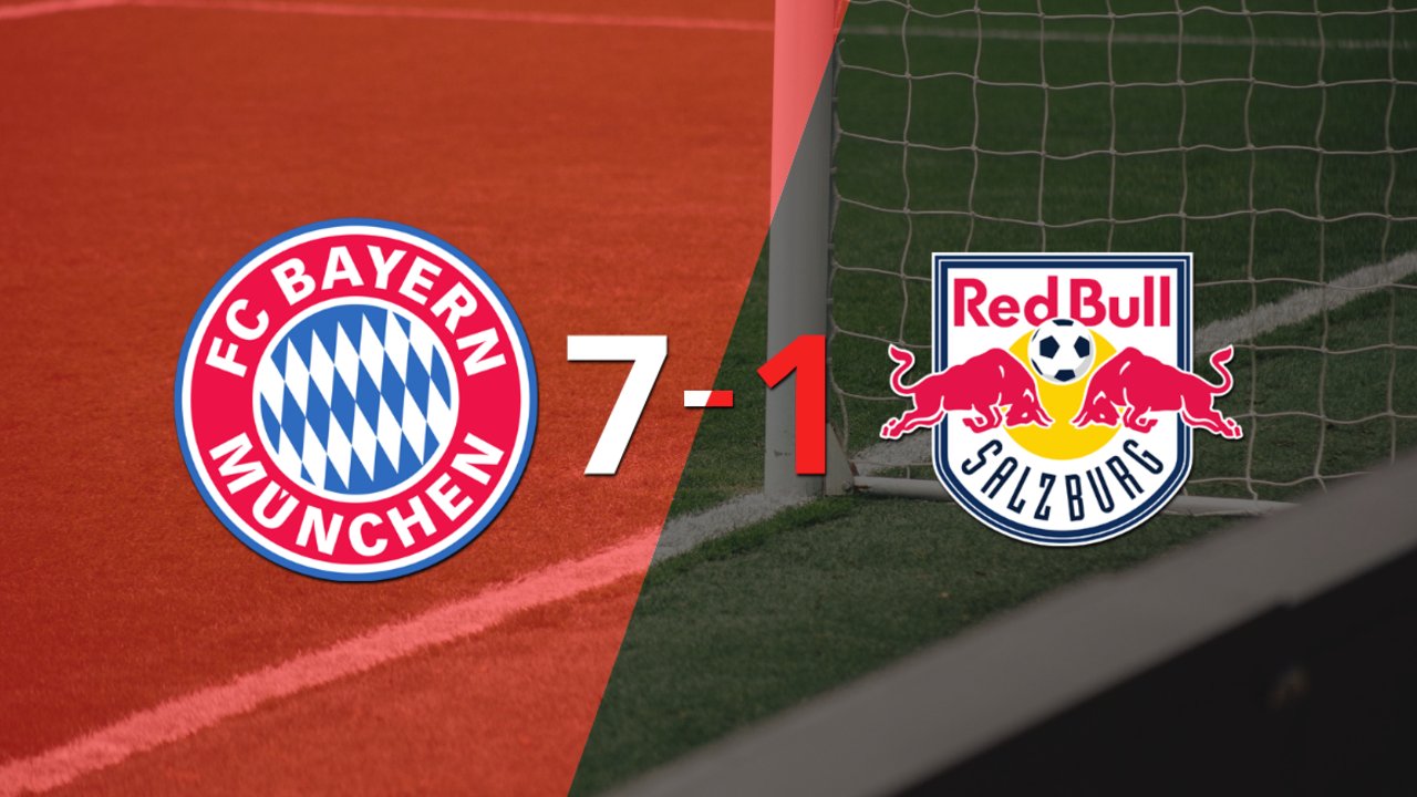 Con hat-trick de Robert Lewandowski, Bayern Múnich goleó a Red Bull Salzburgo 7-1