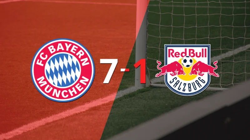 Con hat-trick de Robert Lewandowski, Bayern Múnich goleó a Red Bull Salzburgo 7-1