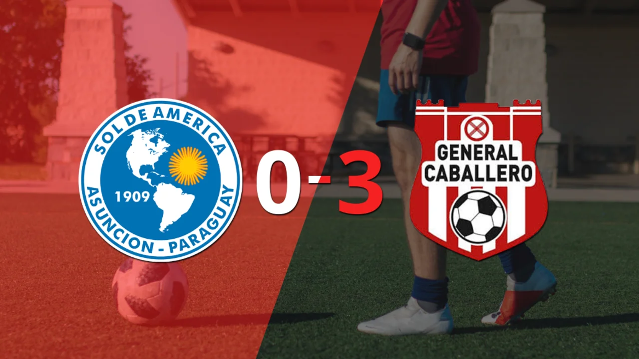 De visitante, General Caballero JLM goleó a Sol de América con un contundente 3 a 0