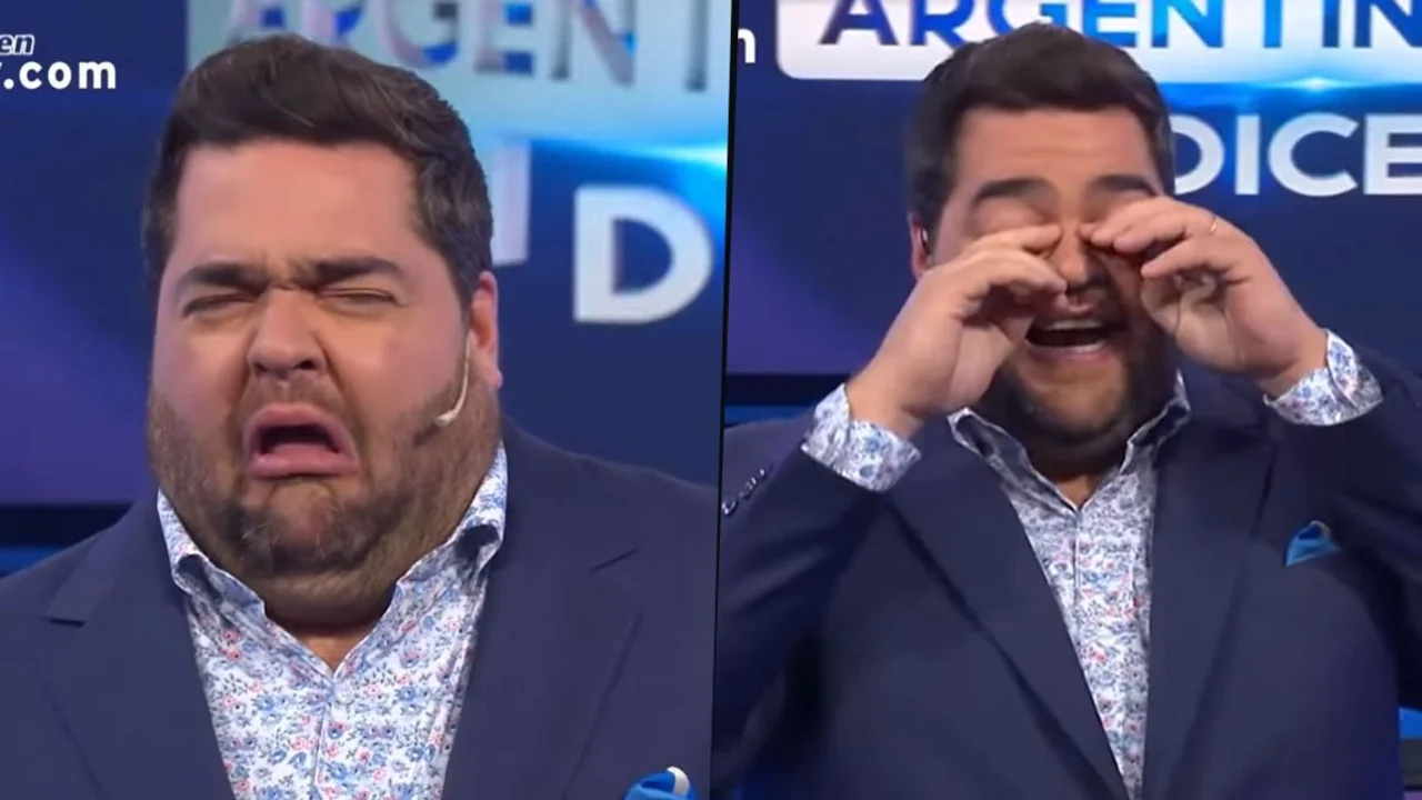 Darío Barassi llorando en 100 argentinos dicen, por El Trece