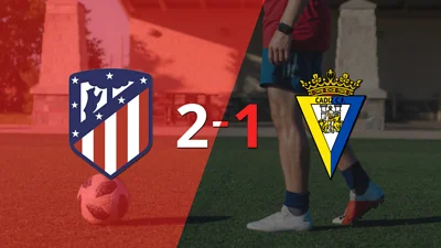 Atlético de Madrid le ganó a Cádiz en su casa por 2-1 Atlético de Madrid le ganó a Cádiz en su casa por 2-1