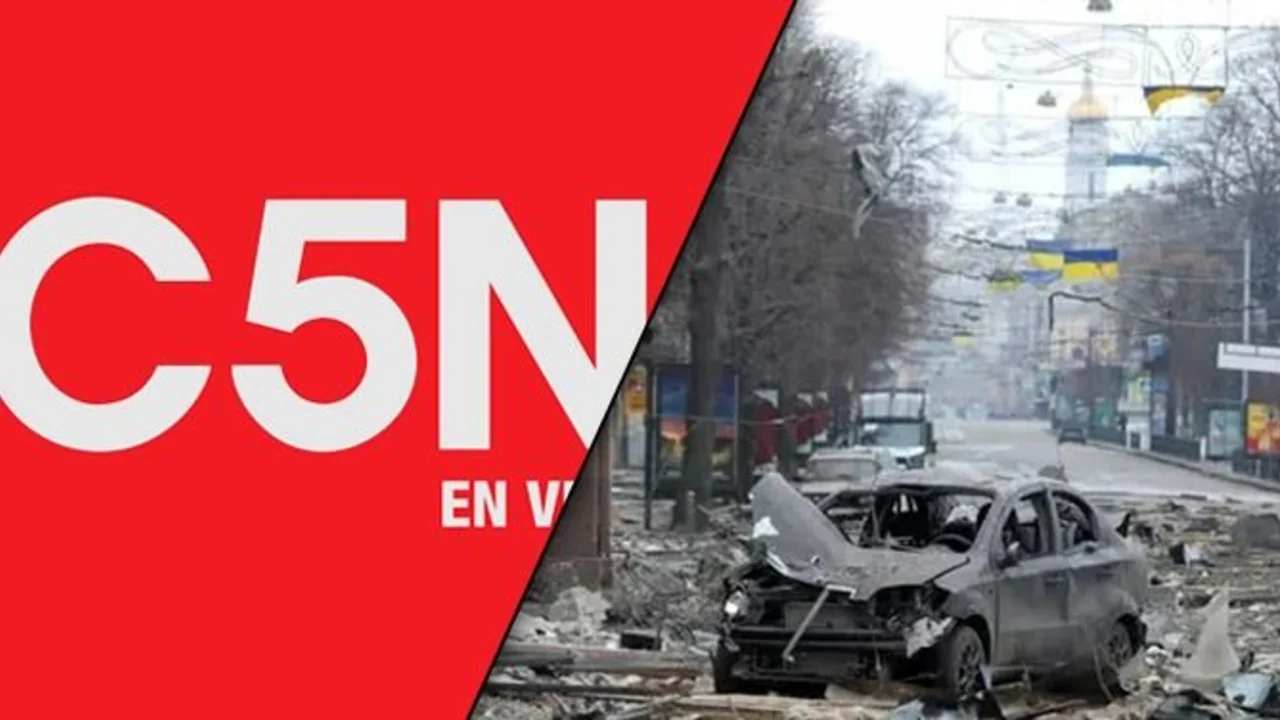 Televisión, C5N, guerra Rusia Ucrania, televisión, Gabriel Michi
