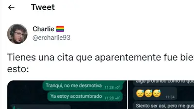 Contó en Twitter que tuvo una cita fallida y se viralizó. (Captura de pantalla). Contó en Twitter que tuvo una cita fallida y se viralizó. (Captura de pantalla).
