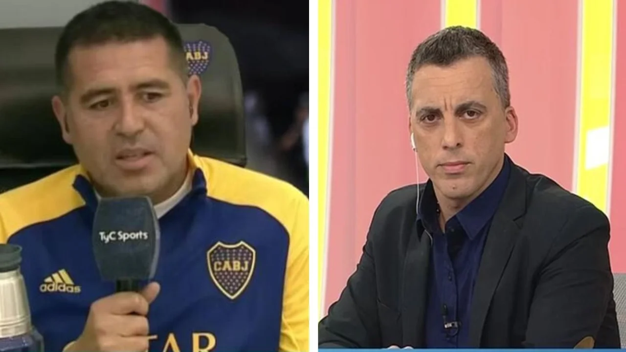 Riquelme se pelea con el periodista Mauro Palacios tras el triunfo de Boca ante River