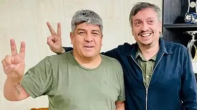 Máximo Kirchner y Pablo Moyano se mostraron juntos tras una reunión en la sede de Camioneros Máximo Kirchner y Pablo Moyano se mostraron juntos tras una reunión en la sede de Camioneros