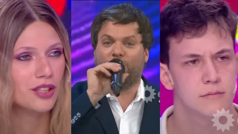 Manuel y Sol, participantes de Los 8 Escalones, y Guido Kaczka