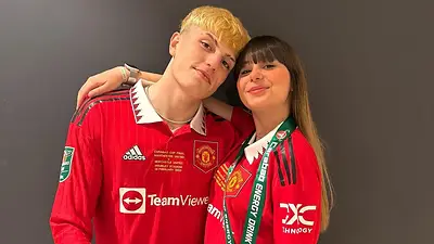 Alejandro Garnacho junto a su pareja Eva García. Alejandro Garnacho junto a su pareja Eva García.