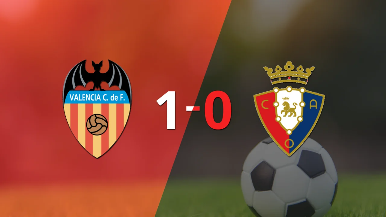 Valencia venció por la mínima a Osasuna