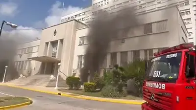 Incendio en la guardia del Hospital Militar. Incendio en la guardia del Hospital Militar.