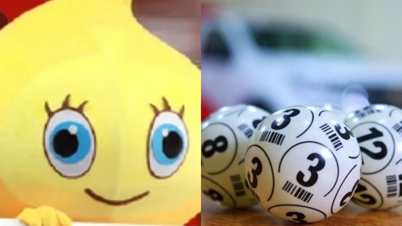 Hombre disfrazado de pájaro recibe dinero que ganó en la lotería
