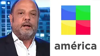 Baby Etchecopar y el logo de América TV Baby Etchecopar y el logo de América TV