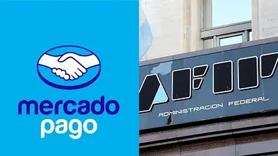 Logo de Mercado Pago y una oficina de AFIP Logo de Mercado Pago y una oficina de AFIP