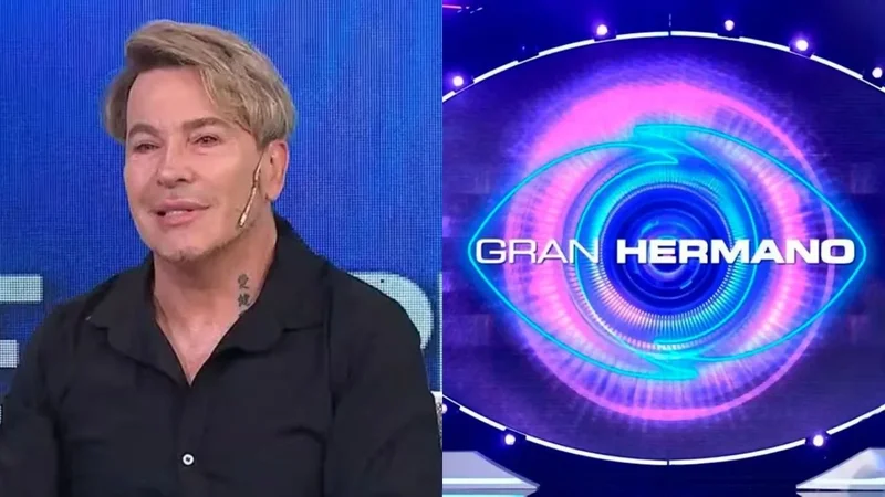 Guido Süller y el logo de Gran Hermano 