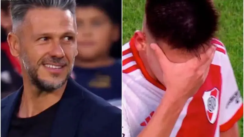 Claudio Echeverri metió un golazo, se largó a llorar y sorprendió a Demichelis en River