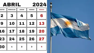 calendario de abril y bandera de Argentina calendario de abril y bandera de Argentina