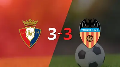 Osasuna empata ante Valencia pese al doblete de Aimar Oroz Osasuna empata ante Valencia pese al doblete de Aimar Oroz