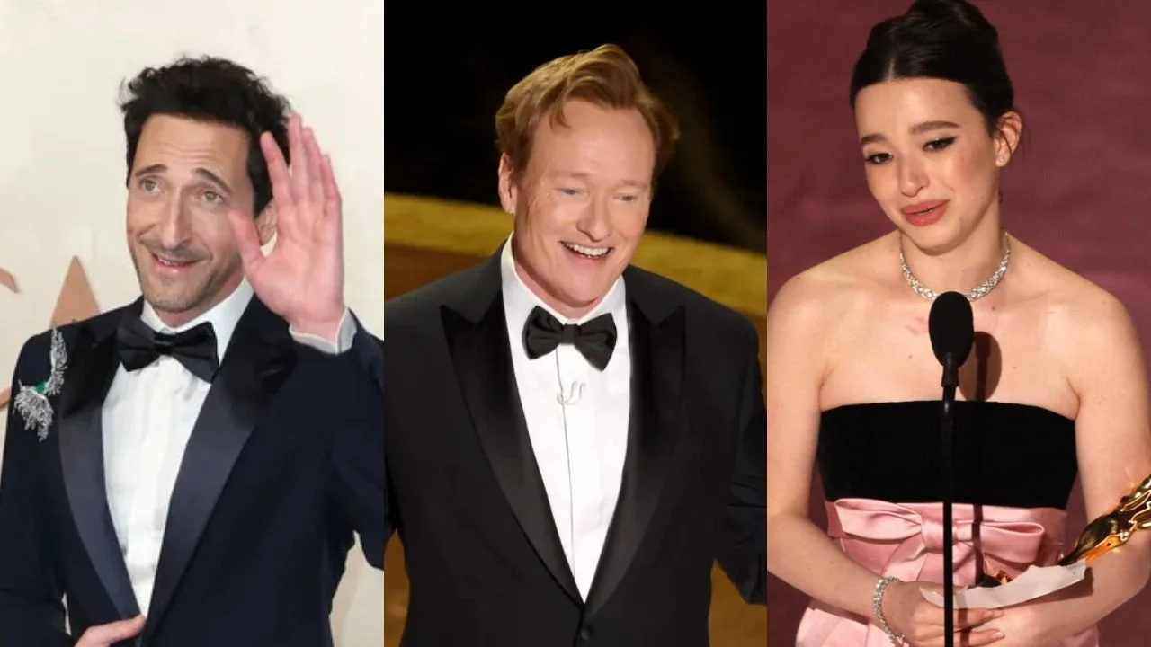 Adrien Brody; Conan o'Brien y Mikey Madison