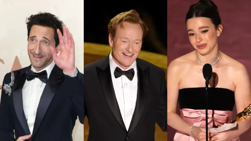 Adrien Brody; Conan o'Brien y Mikey Madison Adrien Brody; Conan o'Brien y Mikey Madison
