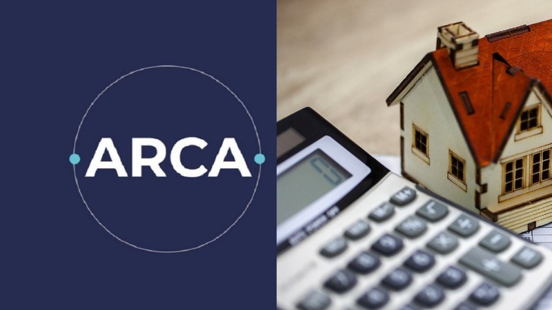 Logo de ARCA, una calculadora y una casa