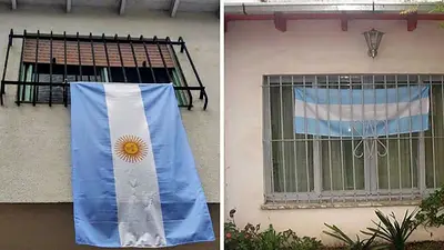 Por qué algunas familias cuelgan la bandera argentina en sus ventanas. Por qué algunas familias cuelgan la bandera argentina en sus ventanas.