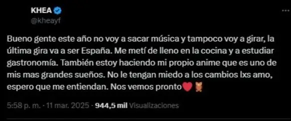 El trapero Khea se retira de la música