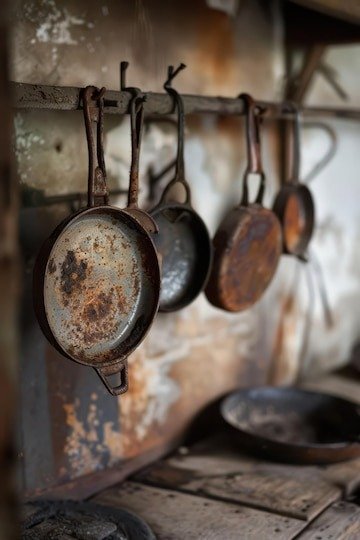 sartén, consejos de cocina, cocina, óxido, sartén oxidado