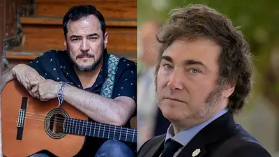 Ismael Serrano y Javier Milei Ismael Serrano y Javier Milei