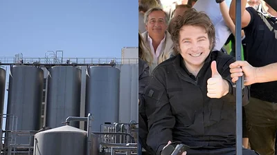 Fábrica Nestlé y Javier Milei Fábrica Nestlé y Javier Milei