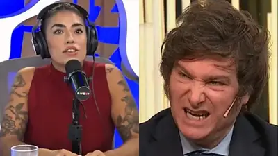 Anita Espósito. Javier Milei. Anita Espósito. Javier Milei.