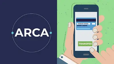 Logo de ARCA e ilustración de transferencias Logo de ARCA e ilustración de transferencias