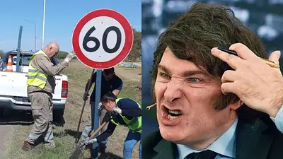 Rutas. Javier Milei. Señales de tránsito. Rutas. Javier Milei. Señales de tránsito.