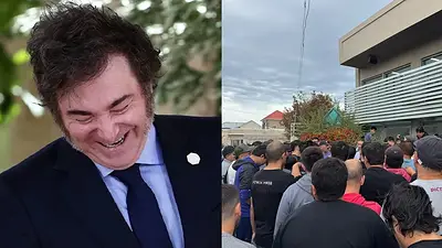 Javier Milei trabajadores reclamando Javier Milei trabajadores reclamando