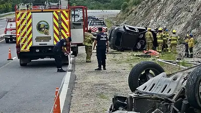 Las imágenes del accidente fatal en la Autovía 5 de Córdoba. Las imágenes del accidente fatal en la Autovía 5 de Córdoba.