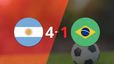 Argentina le pasó por encima 4-1 a Brasil Argentina le pasó por encima 4-1 a Brasil