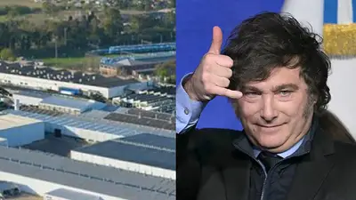 Planta Bridgestone y Javier Milei Planta Bridgestone y Javier Milei