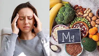 Una mujer con dolor de cabeza y Magnesio Una mujer con dolor de cabeza y Magnesio