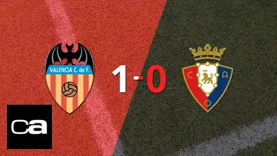 Valencia derrotó 1-0 a Osasuna con un gol de penal Valencia derrotó 1-0 a Osasuna con un gol de penal