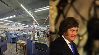 Fábrica textil y Javier Milei Fábrica textil y Javier Milei